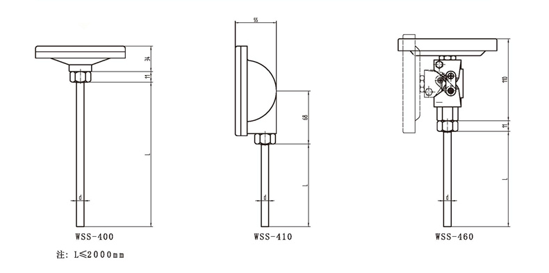 WSS工業雙金屬溫度計（通用型無固定裝置）_http://www.tynrsq.com.cn_雙金屬溫度計_第3張