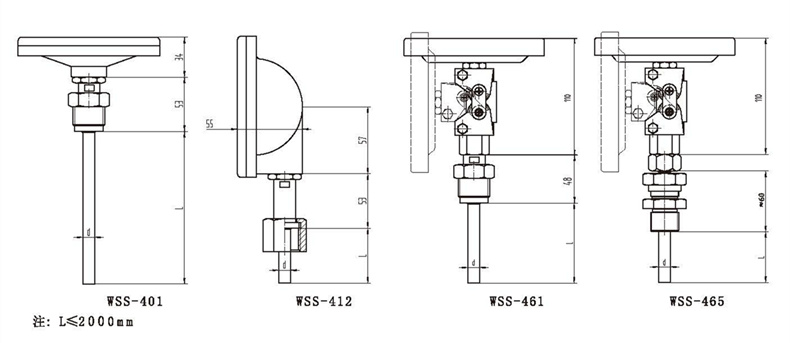 WSS工業雙金屬溫度計（通用型螺紋式）_http://www.tynrsq.com.cn_雙金屬溫度計_第3張